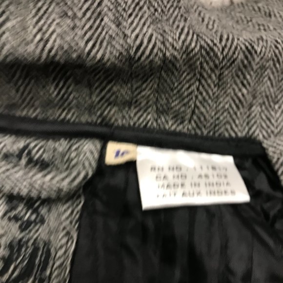 Yo! Japan black wool herringbone fray edge blazer jacket 10 - Picture 12 of 14